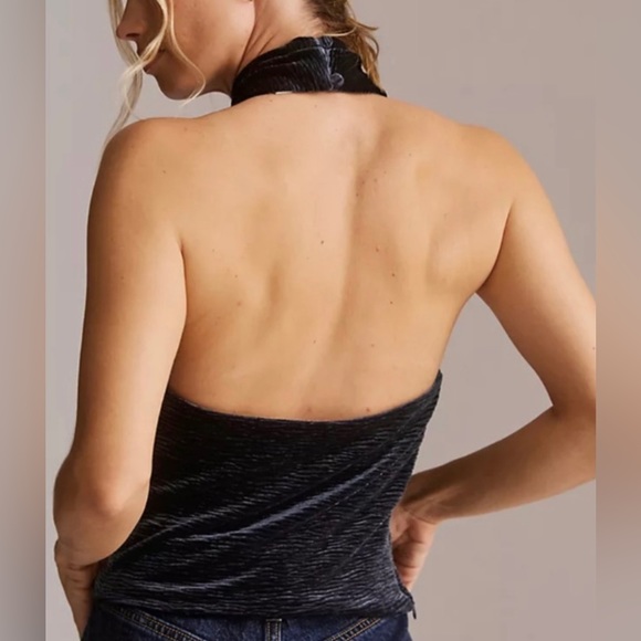 NWTS ANTHROPOLOGIE VELVET HALTER TANK (M) - Picture 3 of 14